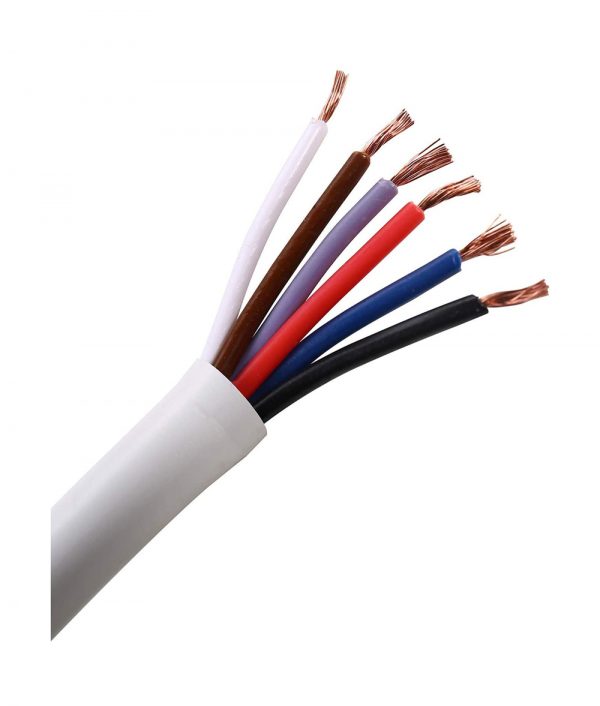 20 AWG Gauge 6 Conductor Bare Copper Unshielded Alarm Security Burglar Cable Wire (655ft)