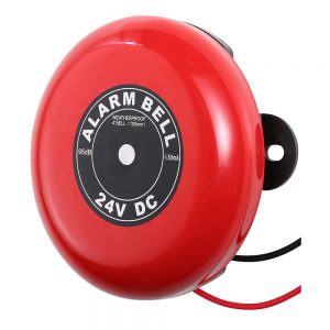 Weatherproof Audible Fire Alarm Motor Bell Voltage 24VDC Size 4" Red Polarized & Supression