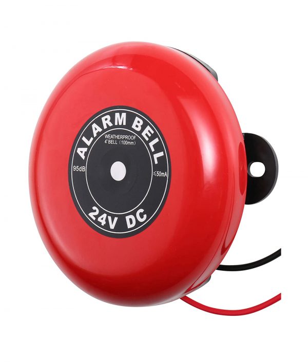 Weatherproof Audible Fire Alarm Motor Bell Voltage 24VDC Size 4" Red Polarized & Supression