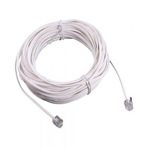 50 Feet 2 Conductor Telephone Extension Cord Landline Phone Line Cable with Standard RJ-11 Plugs