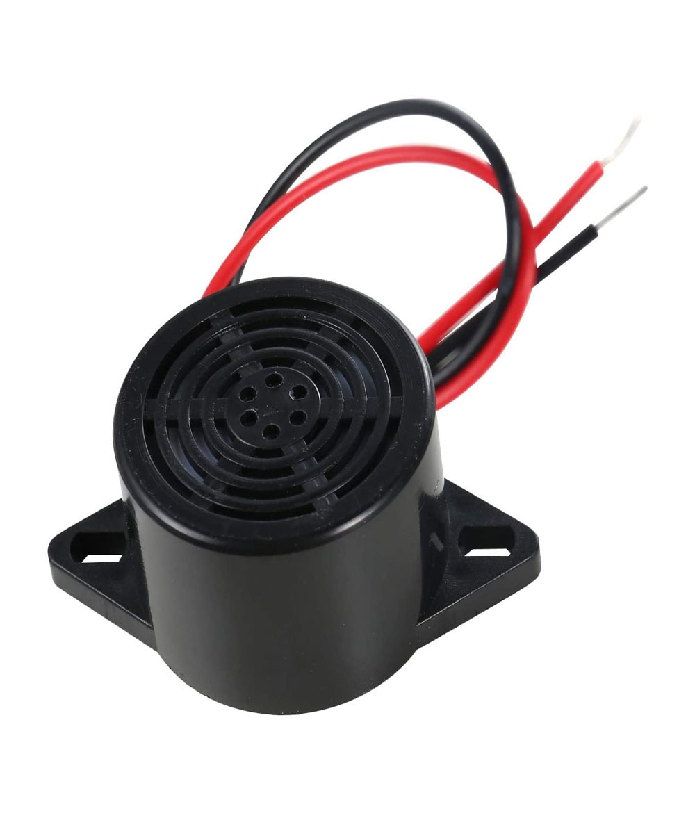 12V White Electronic Buzzer with 150mm Leads