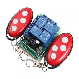 Wireless 433Mhz 4 Channel RF Remote Control Switch Receiver with Two Transmitters