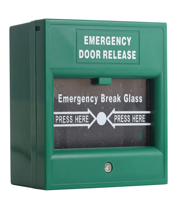 Wired Security Button Hands Break Glass For Emergency Fire Alarm Exit Release-Green