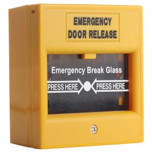 Wired Security Button with Hands Break Glass for Emergency Fire Alarm Release-Orange