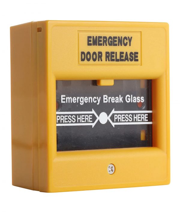 Wired Security Button with Hands Break Glass for Emergency Fire Alarm Release-Orange