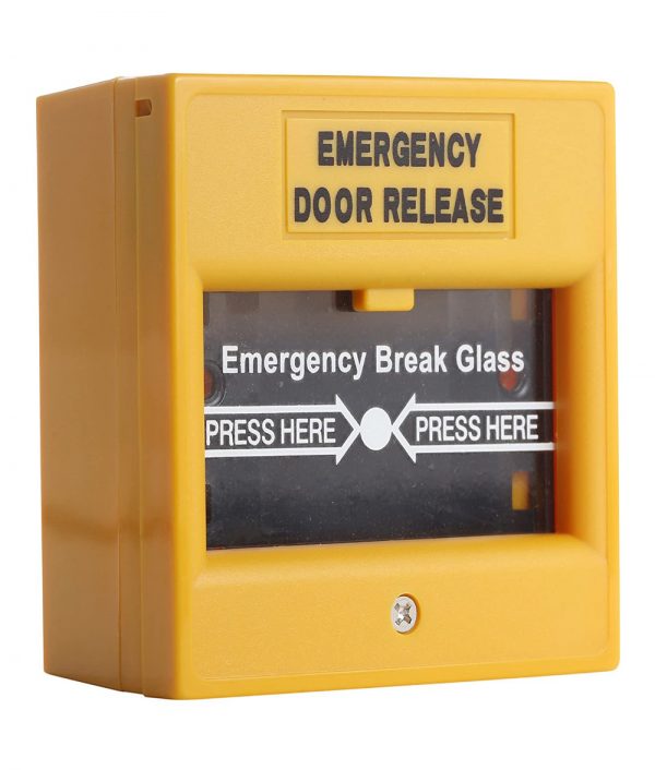 Wired Security Button with Hands Break Glass for Emergency Fire Alarm Release-Orange