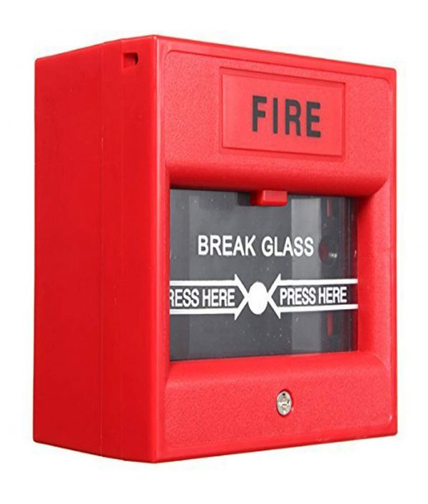 Wired Security Button with Hands Break Glass for Emergency Fire Alarm Release