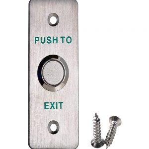 Push to Exit Button Switch NO/COM Output Stainless Steel Panel for Access Control Hollow Door