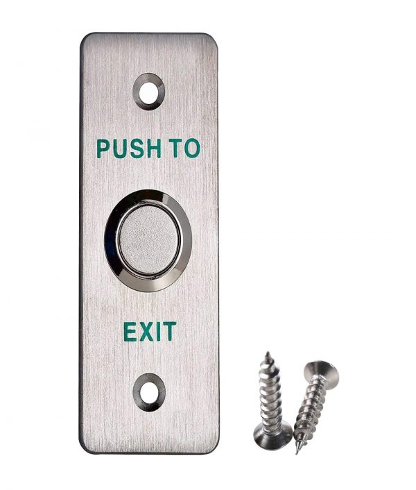 Push to Exit Button Switch NO/COM Output Stainless Steel Panel for Access Control Hollow Door