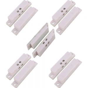 Normal Closed Wired Screw-Terminal Surface-Mount Magnetic Door Contact for Window Door Security (Pack of 5)