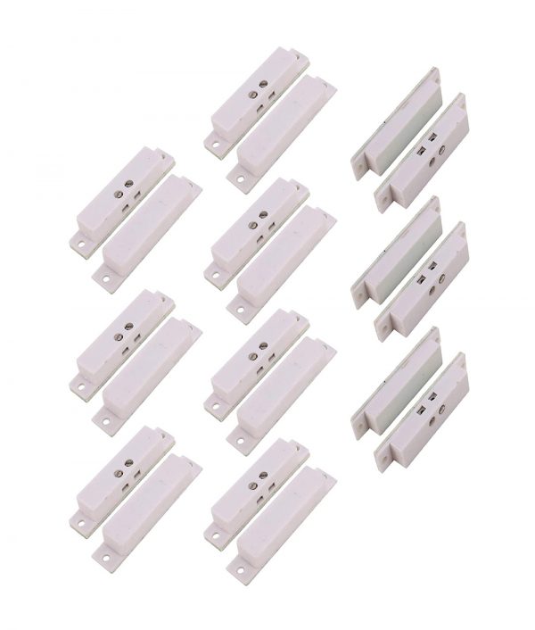 NC Type Wired Screw-Terminal Surface-Mount Magnetic Door Contact for Window Door Security (Pack of 10)