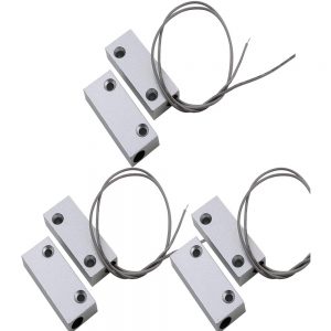 NC Type Surface Mounted Wired Magnetic Metal Window Door Contact (Pack of 3)