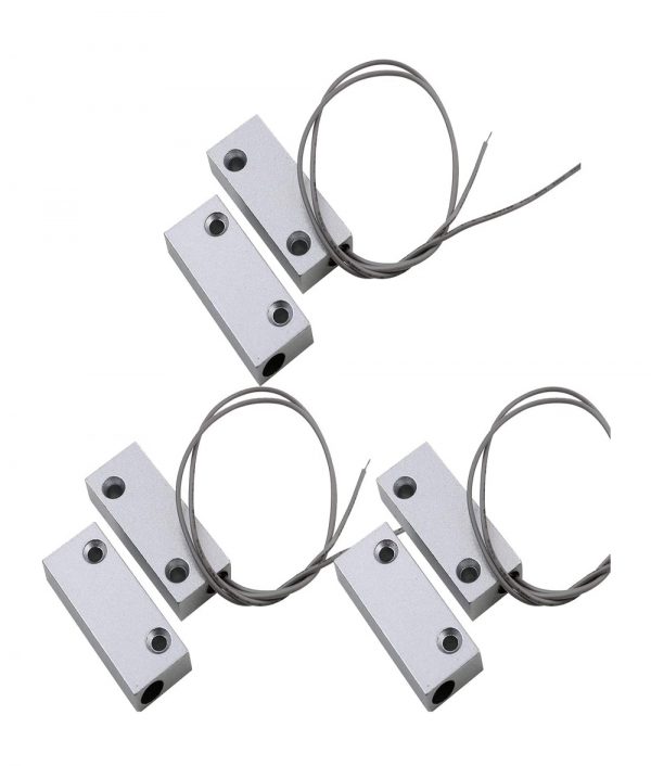 NC Type Surface Mounted Wired Magnetic Metal Window Door Contact (Pack of 3)