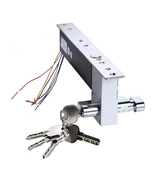 Electric Drop Bolt Lock Key Open Fail Safe Manual Open W/Cylinder Knob Signal Feedback