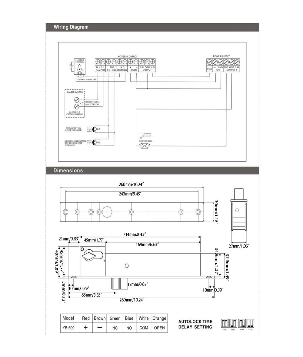 Electric Drop Bolt Lock Key & Manual Open Fail Secure Electric Manual Open  with Cylinder
