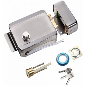 Electric Lock Door Anti-Theft Control Release Rim Lock Fail Secure Stainless Steel